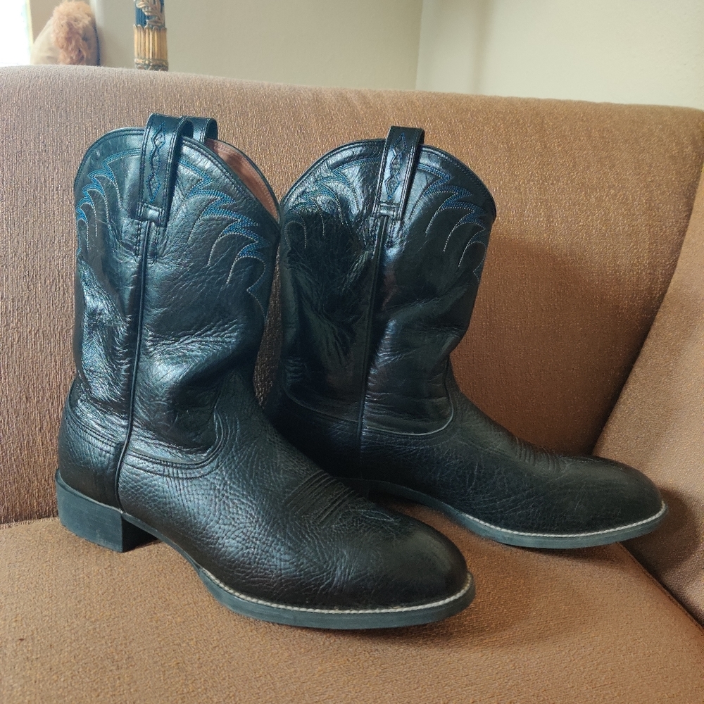 Ariat Leather Boots W/Blue Accent
